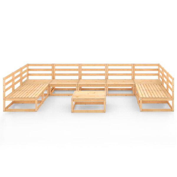 vidaXL Garden Lounge Set Natural Wood Solid Pine Wood Large Modular