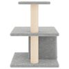 vidaXL Cat Tree Light Grey Engineered Wood, Plush, Sisal Small