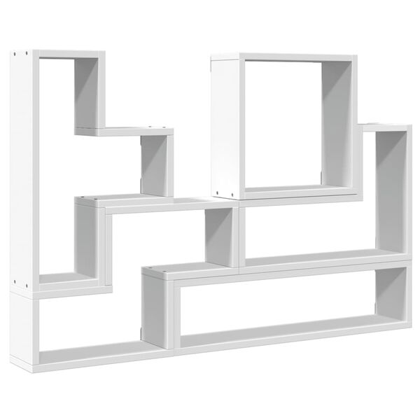 vidaXL Wall Shelf White Engineered Wood 37.8 x 4.7 x 25.2 in