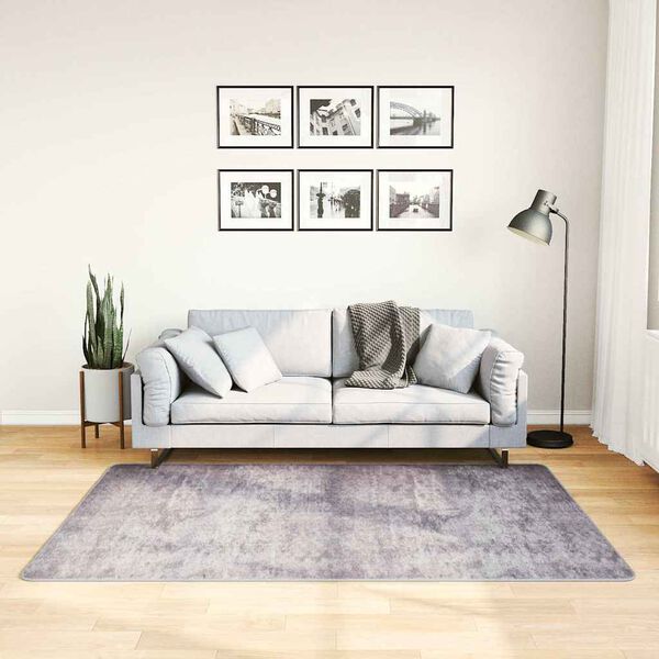 vidaXL Rug Grey Polyester 47.2 x 70.9 in Rug Rectangular Modern