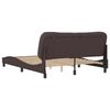 vidaXL Bed Frame Dark Brown Polyester, Plywood, Solid Pine Wood Queen