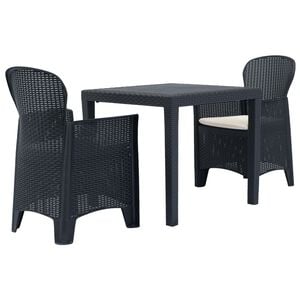 vidaXL Bistro Set Anthracite Plastic Standard Durable Bistro Set