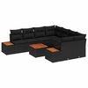 vidaXL Garden Sofa Set with Cushion 9 pcs Black Poly rattan