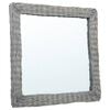 vidaXL Mirror Natural Rattan, Glass 23.6 x 23.6 in Decorative Inlays