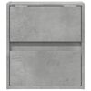 vidaXL Wall-mounted Bedside Cabinet Concrete gray Engineered wood Compact