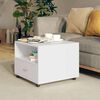vidaXL Coffee Table White Engineered Wood Lockable Wheels Coffee Table