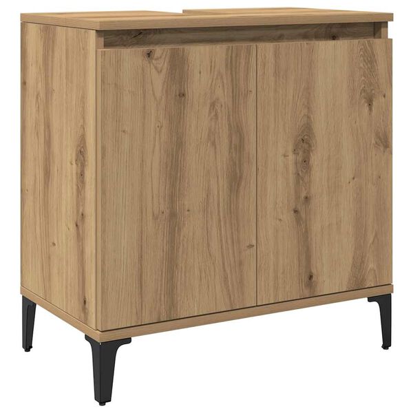 vidaXL Sink Cabinet Artisan Oak Engineered Wood, Metal