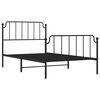 vidaXL Bed Frame Black Steel Twin Bed Frame Rectangular