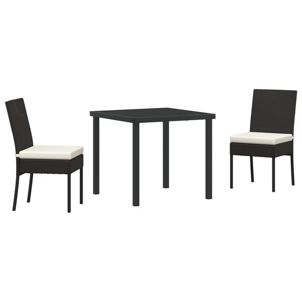 vidaXL Garden Dining Set 7 pcs Black Powder-Coated Steel