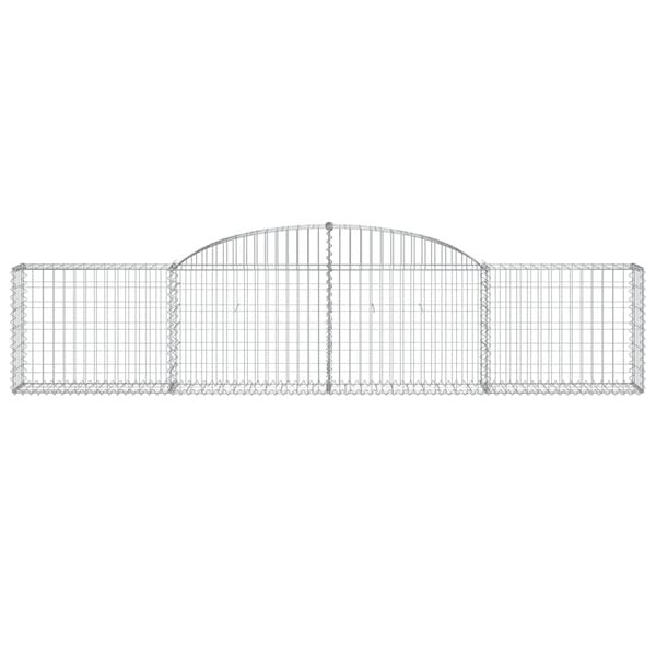 vidaXL Gabion Basket Set of 5 Silver Galvanized iron Large