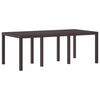 vidaXL Garden Dining Table Brown 78.74 x 39.37 x 28.74 in Poly Rattan
