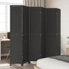 vidaXL Room Divider 6 Panels Black Solid Wood Paulownia