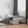 vidaXL Bed Frame White Steel Twin Bed Frame Rectangular Modern