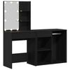 vidaXL LED Dressing Table Black oak 140 x 40 x 140 cm Engineered wood