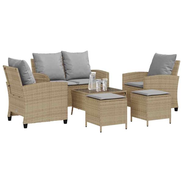 vidaXL Garden Sofa Set Beige