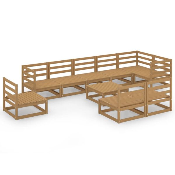 vidaXL Garden Lounge Set Honey brown Solid pine wood Large Modular