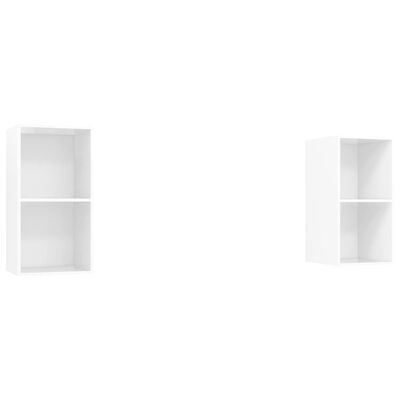vidaXL Wall-mounted TV Cabinets 2 pcs High Gloss White Chipboard