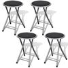 vidaXL Folding Stools 4 pcs Faux Leather