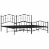 vidaXL Bed Frame Black Powder-Coated Steel Double Bed Frame