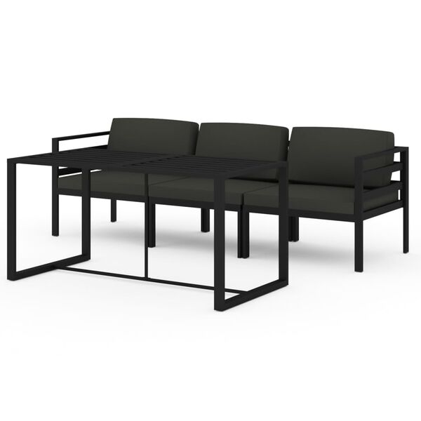 vidaXL Garden Lounge Set Anthracite Aluminum Medium Modular