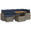 vidaXL 7 Piece Patio Sofa Set with Cushions Gray Poly Rattan