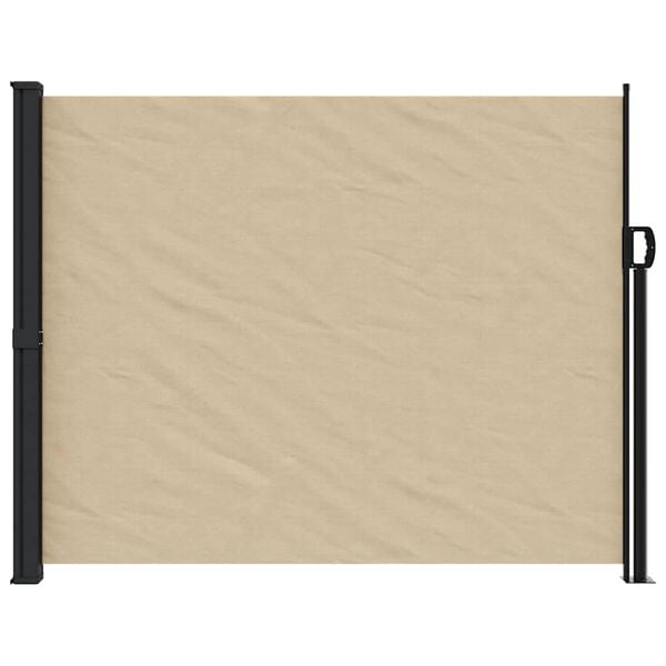 vidaXL Retractable Side Awning Beige 100% polyester with a PU coating