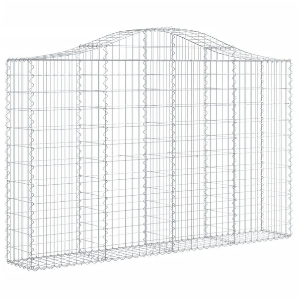 vidaXL Gabion Basket Set of 12 Silver Galvanized Iron