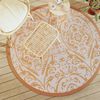 vidaXL Outdoor Carpet Orange and white Polypropylene (PP) Ø63.0 in
