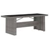 vidaXL Outdoor Dining Set Grey Poly Rattan, Powder-Coated Steel, Glass