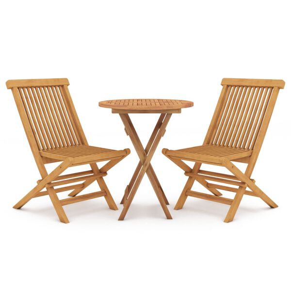 vidaXL Garden Dining Set Teak Solid teak wood Foldable Garden Dining Set