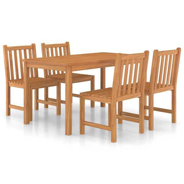 vidaXL Garden Dining Set Warm wood color Fine sanded teak hardwood Medium