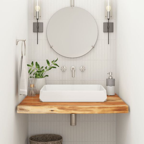 vidaXL Bathroom Countertop Natural wood Solid Acacia wood Medium Durable