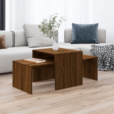 vidaXL Coffee Table Set Brown Oak 39.4"x18.9"x15.7" Engineered Wood