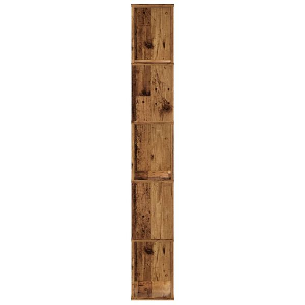 vidaXL Bookcase Old wood Engineered wood 5-Shelf Bookcase Rectangular