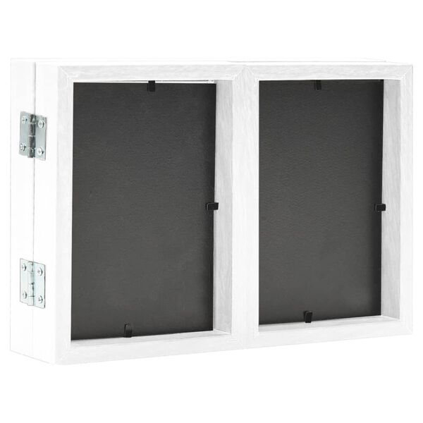vidaXL Trifold Photo Frame White MDF, PS Medium Foldable