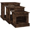 vidaXL Coffee Table Set of 3 Smoked oak Engineered wood