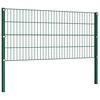 vidaXL Fence Panel with Posts Iron 680.7"x31.5" Green