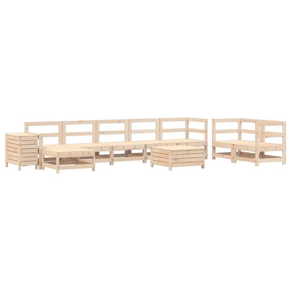 vidaXL Garden Sofa Set Natural Wood Solid Pine Wood Large Modular