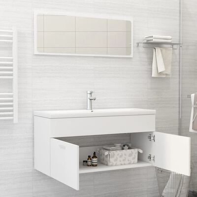 vidaXL 2 Piece Bathroom Furniture Set White Engineered Wood