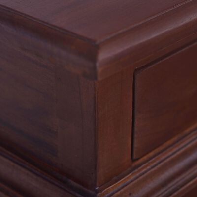 vidaXL Bedside Table Classical Brown 13.8"x11.8"x23.6" Solid Mahogany Wood
