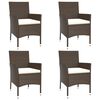 vidaXL Patio Dining Set Set of 4 Brown