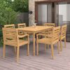 vidaXL 7 Piece Patio Dining Set Solid Teak Wood