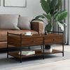 vidaXL Coffee Table Brown oak Engineered wood Medium Adjustable Feet