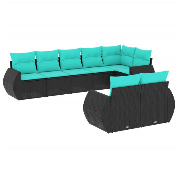 vidaXL Patio Sofa Set Black