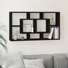 vidaXL Wall Shelf Black Engineered wood Wall Shelf Rectangular Modern