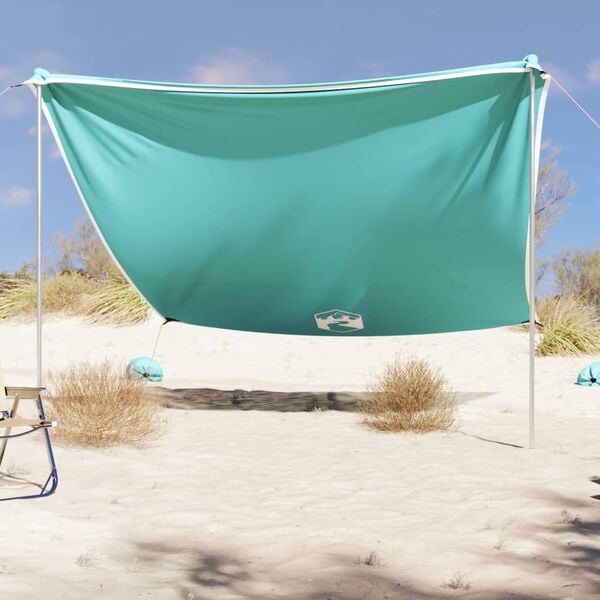 vidaXL Beach Canopy with Sand Anchors Green 119.7x118.1"