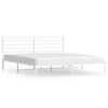 vidaXL Bed Frame White Powder-Coated Steel 78.7 x 78.7 in Bed Frame