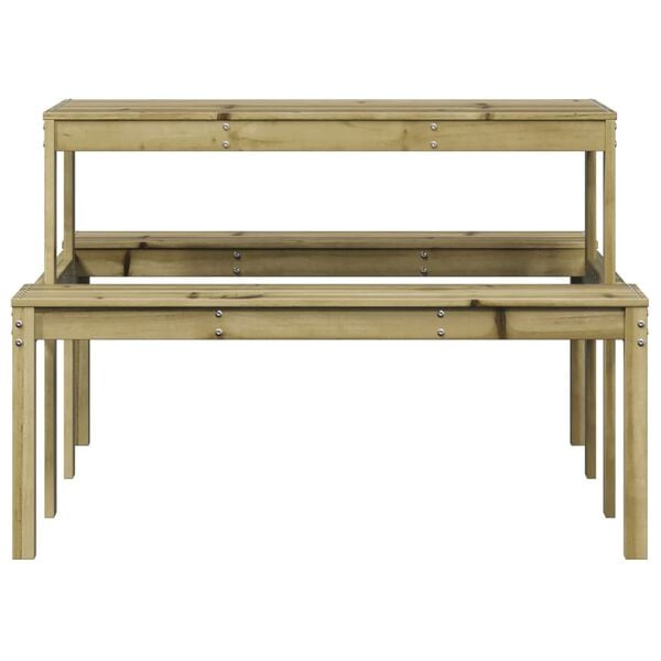 vidaXL Picnic Table Natural Wood Vacuum pressure impregnated pinewood