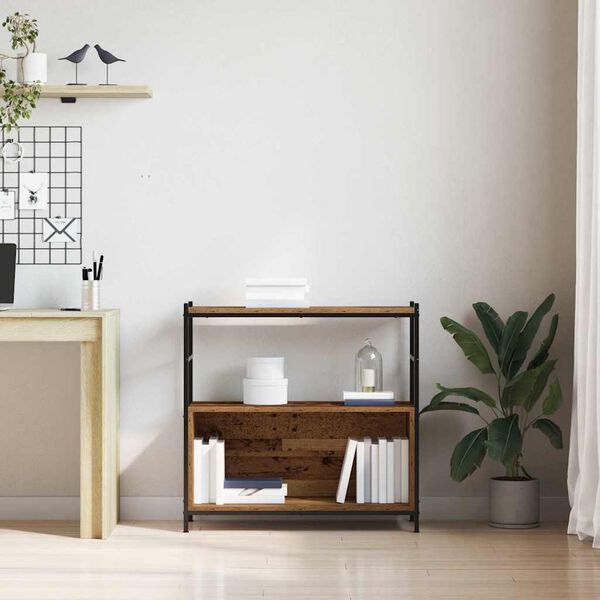 vidaXL Bookshelf Smoked oak 80 x 30 x 78.5 cm Engineered wood