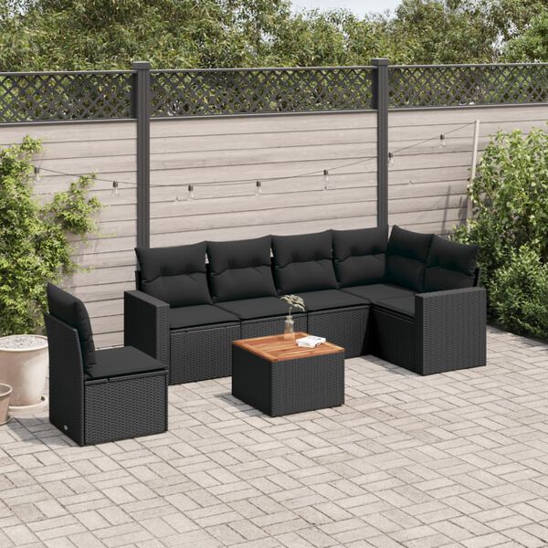 vidaXL Garden Sofa Set Black